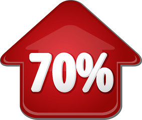 Image showing Seventy percent up upwards arrow bubble illustration