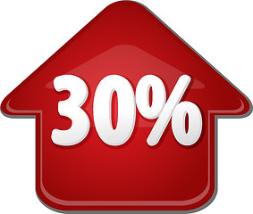 Image showing Thirty percent up upwards arrow bubble illustration