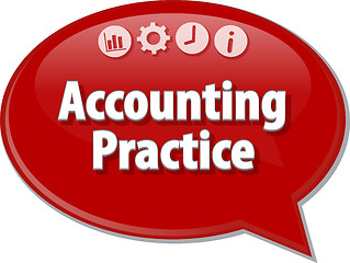 Image showing Accounting practice Business term speech bubble illustration