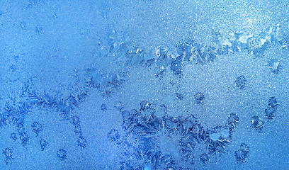 Image showing Ice pattern on winter glass