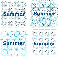 Image showing Summer time word. Typographic print poster. Holiday card set