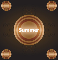 Image showing Summer time. summer word on golden luxury background, summer holidays