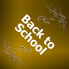 Image showing back to school calligraphic designs, retro style elements, typographic and education concept 