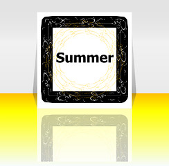 Image showing summer poster. summer background. Effects poster, frame. Happy holidays card, Enjoy your summer