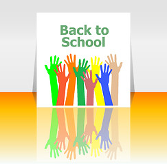 Image showing Back to school word and people hands, education concept