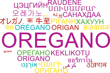 Image showing Oregano multilanguage wordcloud background concept