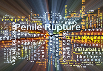 Image showing Penile rupture background concept glowing