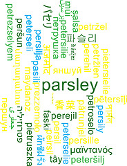 Image showing Parsley multilanguage wordcloud background concept