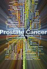 Image showing Prostate cancer background concept glowing