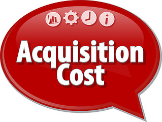 Image showing Acquisition Cost Business term speech bubble illustration