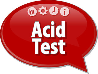 Image showing Acid Test Business term speech bubble illustration