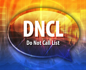 Image showing DNCL acronym word speech bubble illustration
