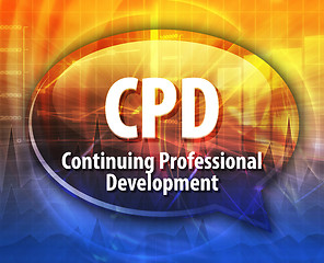 Image showing CPD acronym word speech bubble illustration