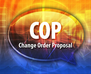 Image showing COP acronym word speech bubble illustration