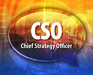Image showing CSO acronym word speech bubble illustration