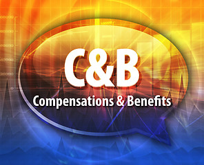Image showing C&B acronym word speech bubble illustration
