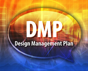 Image showing DMP acronym word speech bubble illustration
