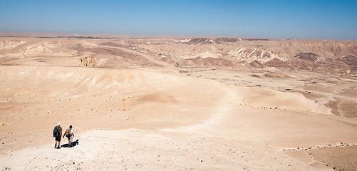 Image showing Trekking in a desert
