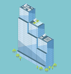 Image showing Vector 3d Flat Isometric Office Building