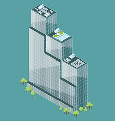 Image showing Vector 3d Flat Isometric Office Building