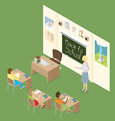 Image showing Vector 3d Flat Isometric With Education Concept