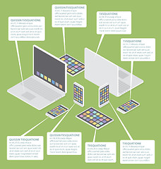 Image showing Vector 3d Flat Isometric Gadget Concept