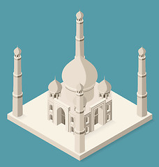 Image showing Vector 3d Flat Isometric Taj Mahal