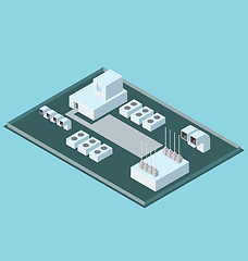 Image showing Vector 3d Flat Isometric Roof With Conditioners