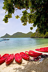 Image showing  boat coastline of a  green lagoon yacht thailand kho phangan  b