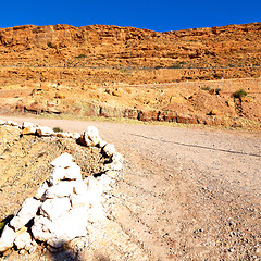 Image showing in   valley  morocco  africa the atlas dry mountain ground isola