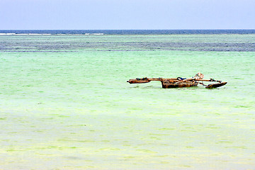 Image showing beach   in   indian ocean tanzania      sand isle  sailing