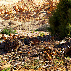 Image showing in   valley  morocco  africa the atlas dry mountain ground isola