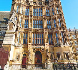 Image showing old in london  historical    parliament glass  window    structu