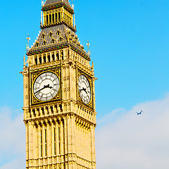 Image showing london big ben and historical old construction england  aged cit