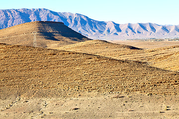 Image showing bush  in    valley  morocco      dry mountain  