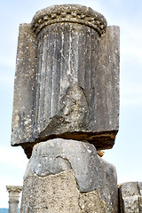 Image showing old column in the a  sky history and nature