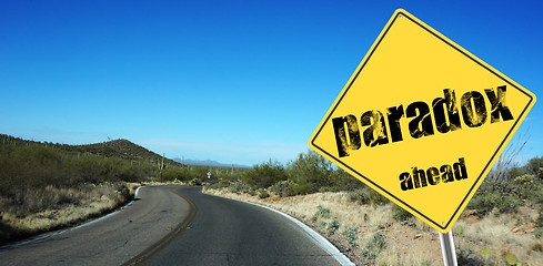 Image showing Paradox ahead sign