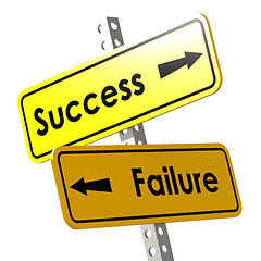 Image showing Success and failure with yellow road sign