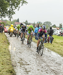 Image showing The Cyclist Kristijan Durasek on a Cobbled Road - Tour de France