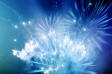 Image showing bright blue and white fireworks