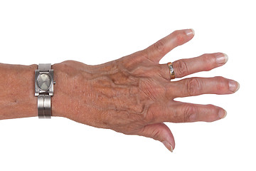 Image showing Hand of an old woman