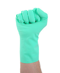 Image showing Rubber glove, making fist