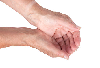 Image showing Hand of an old woman