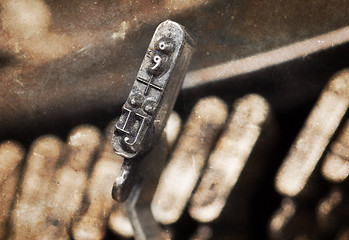Image showing IJ hammer - old manual typewriter - warm filter