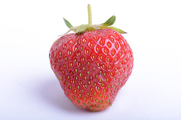 Image showing Red Ripe delicious Organic Strawberry, Close up, Macro