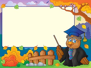 Image showing Autumn frame with owl teacher 5