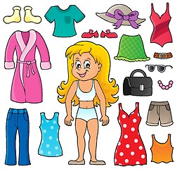 Image showing Girl and clothes theme set 1