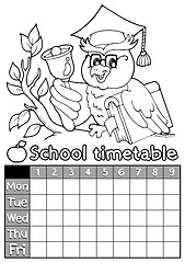 Image showing Coloring book timetable topic 4