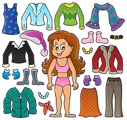 Image showing Girl and clothes theme set 2