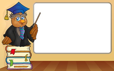 Image showing Owl teacher by whiteboard